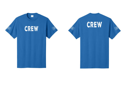 NYC Factory Custom Work Crew Uniform Tee with Your Logo (Rustic) - Front + Back + Your Logo Sleeves - Royal