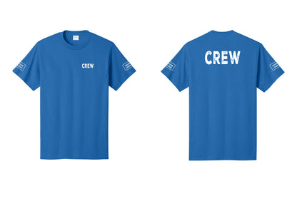 NYC Factory Custom Work Crew Uniform Tee with Your Logo (Rustic) - Chest + Back + Your Logo Sleeves - Royal