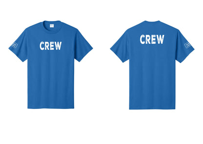 NYC Factory Custom Work Crew Uniform Tee with Your Logo (Rustic) - Front + Back + Your Logo Sleeve - Royal