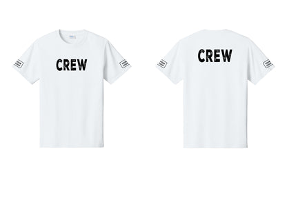 NYC Factory Custom Work Crew Uniform Tee with Your Logo (Rustic) - Front + Back + Your Logo Sleeves - White