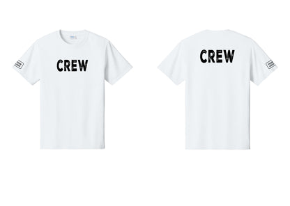 NYC Factory Custom Work Crew Uniform Tee with Your Logo (Rustic) - Front + Back + Your Logo Sleeve - White