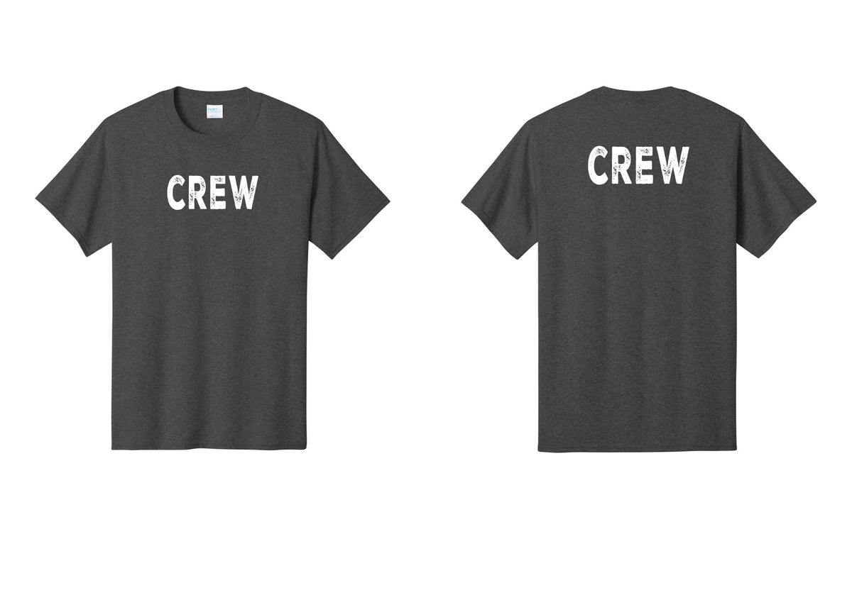 NYC Factory Crew T-Shirt for Event Staff & Production Teams (Rustic) - Front + Back - Dark Heather Grey