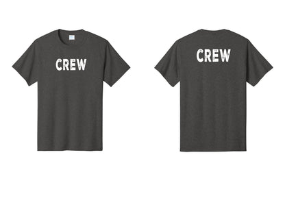 NYC Factory Crew T-Shirt for Event Staff & Production Teams (Rustic) - Front + Back - Dark Heather Grey