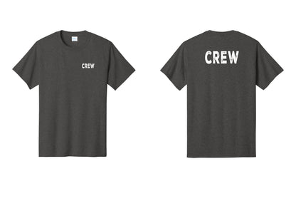 NYC Factory Crew T-Shirt, Rustic Lettering - Chest + Back - Dark Heather Grey