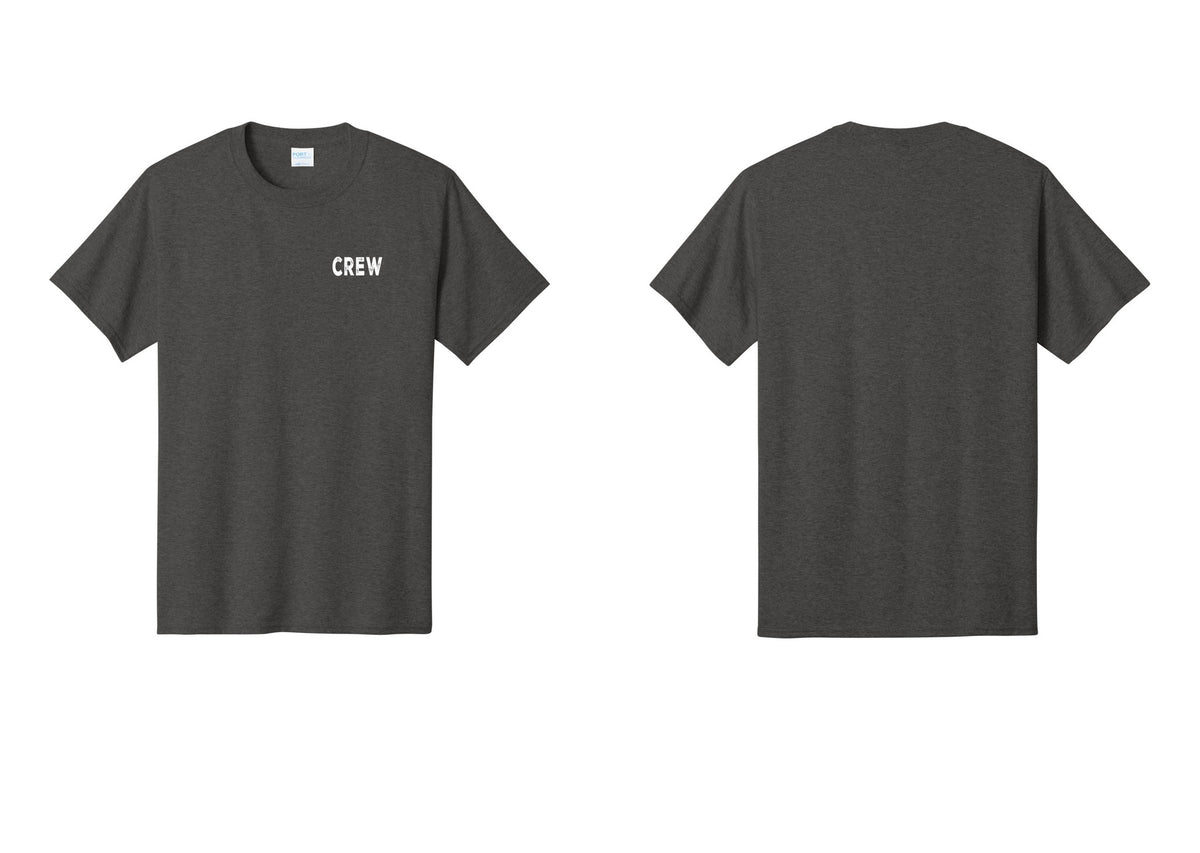 NYC Factory Crew T-Shirt, Rustic Lettering - Chest Only - Dark Heather Grey
