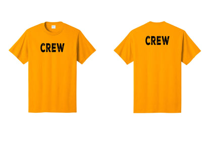 NYC Factory Crew T-Shirt, Rustic Lettering - Front + Back - Gold