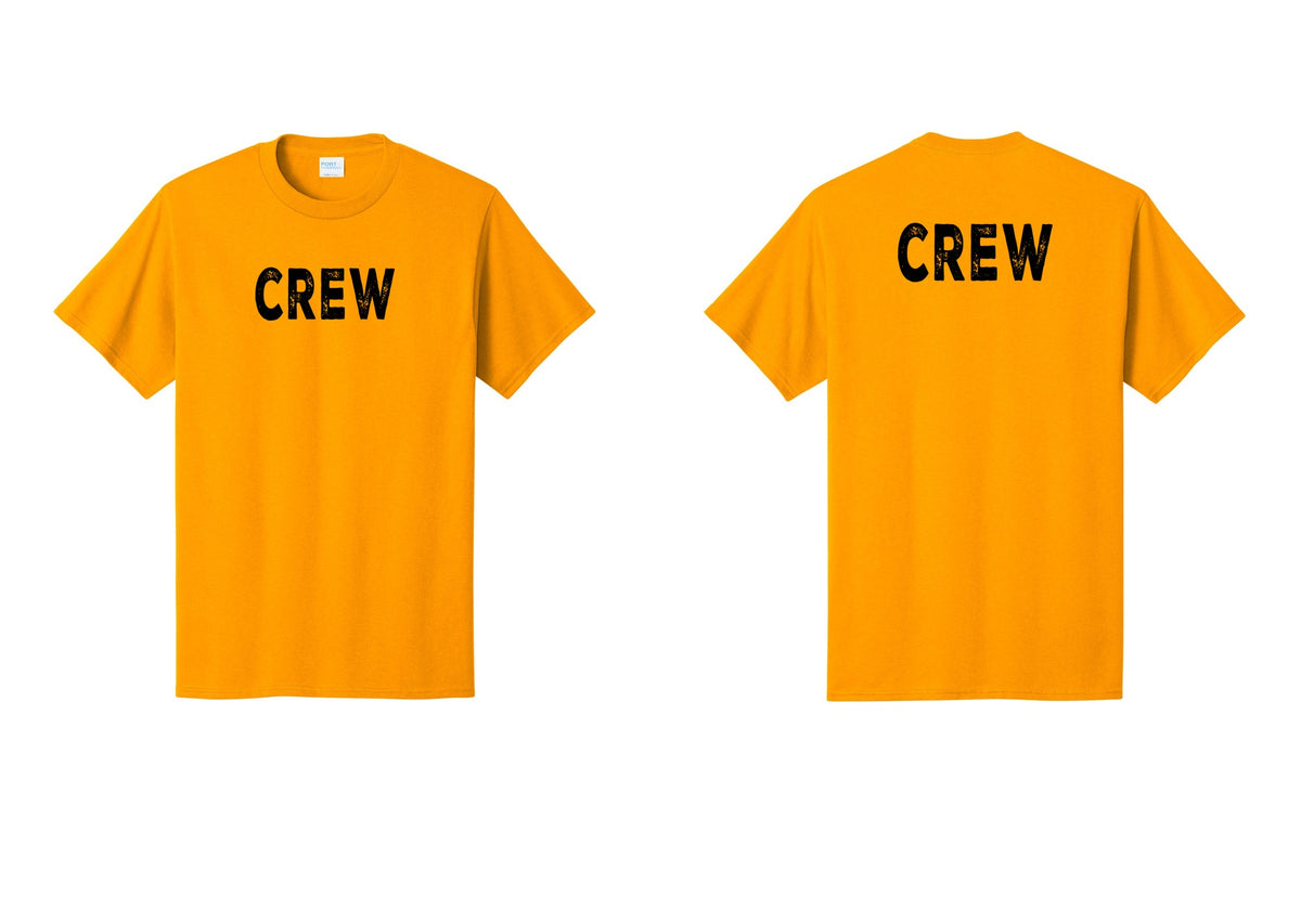 NYC Factory Crew T-Shirt for Event Staff & Production Teams (Rustic) - Front + Back - Gold