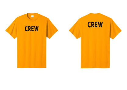 NYC Factory Crew T-Shirt for Event Staff & Production Teams (Rustic) - Front + Back - Gold