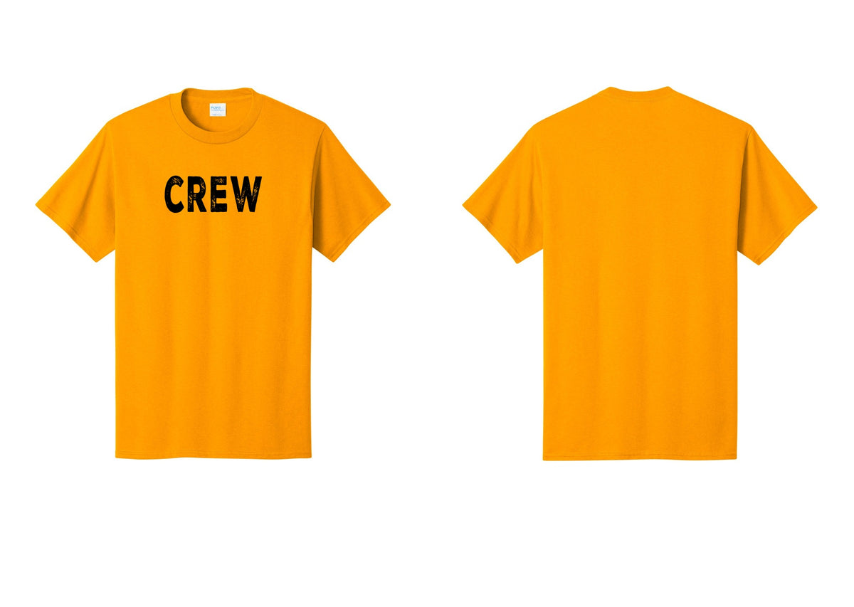 NYC Factory Crew T-Shirt, Rustic Lettering - Front Only - Gold