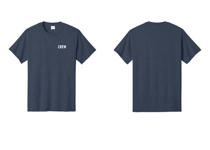 NYC Factory Crew T-Shirt for Event Staff & Production Teams (Rustic) - Chest Only - Heather Navy