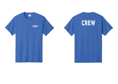 NYC Factory Crew T-Shirt, Rustic Lettering - Chest + Back - Heather Royal