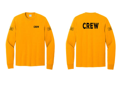 NYC Factory Custom Work Crew Uniform Cotton Long Sleeve Tee with Your Logo (Rustic) - Chest + Back + Your Logo Sleeves - Gold