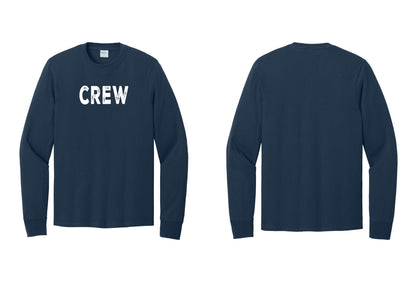 NYC Factory Crew Cotton Long Sleeve T-Shirt for Event Staff & Production Teams (Rustic) - Front Only - Navy