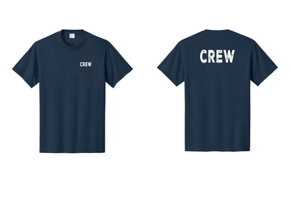 NYC Factory Crew T-Shirt for Event Staff & Production Teams (Rustic) - Chest + Back - Navy