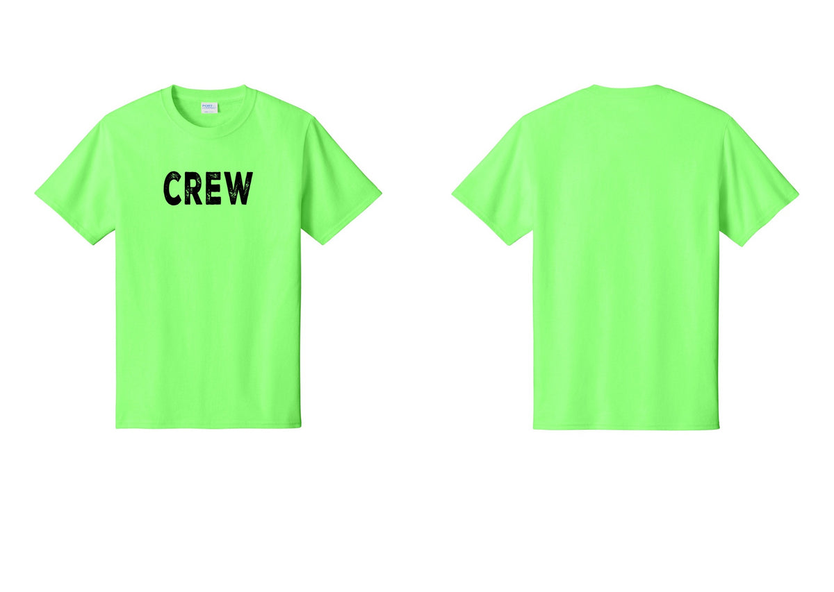 NYC Factory Crew T-Shirt for Event Staff & Production Teams (Rustic) - Front Only - Neon Green