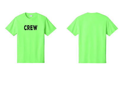 NYC Factory Crew T-Shirt for Event Staff & Production Teams (Rustic) - Front Only - Neon Green