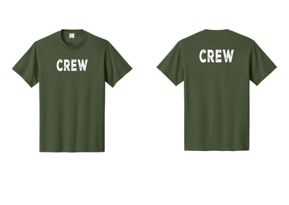NYC Factory Crew T-Shirt for Event Staff & Production Teams (Rustic) - Front + Back - Olive