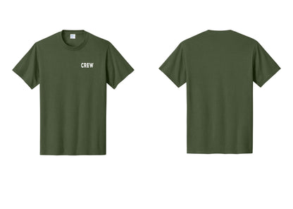 NYC Factory Crew T-Shirt, Rustic Lettering - Chest Only - Olive