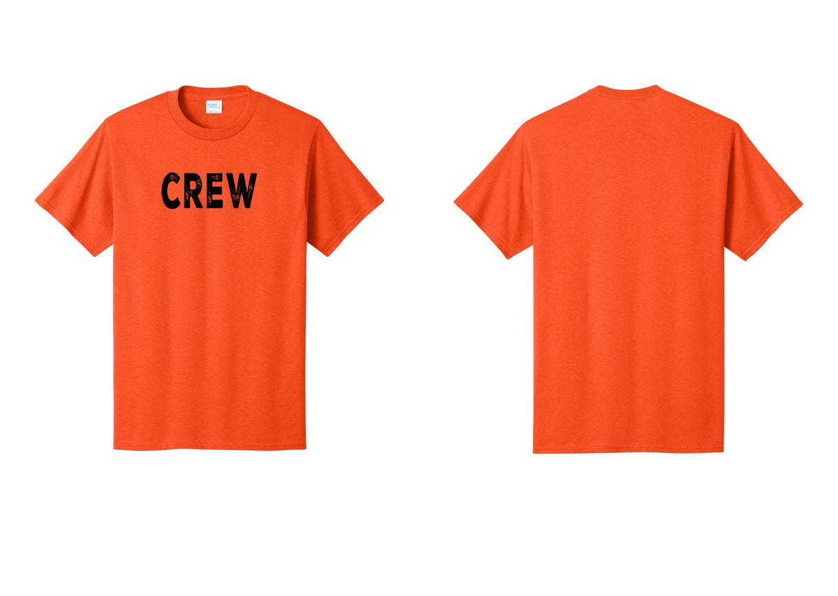 NYC Factory Crew T-Shirt, Rustic Lettering - Front Only - Orange