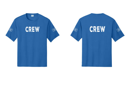 NYC Factory Custom Work Crew Uniform Performance Tee with Your Logo (Rustic) - Front + Back + Your Logo Sleeves - Royal