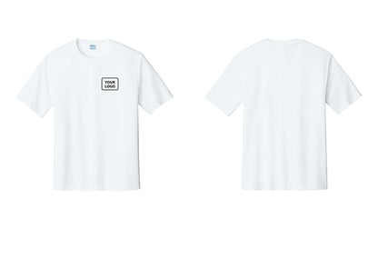 NYC Factory Custom Work Crew Uniform Performance Tee with Your Logo (Rustic) - Your Logo Only - White