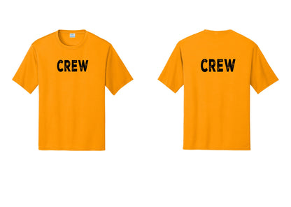 NYC Factory Crew Performance T-Shirt for Event Staff & Production Teams (Rustic) - Front + Back - Gold