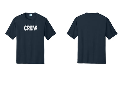 NYC Factory Crew Performance T-Shirt for Event Staff & Production Teams (Rustic) - Front Only - Navy