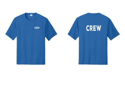 NYC Factory Crew Performance T-Shirt for Event Staff & Production Teams (Rustic) - Chest + Back - Royal
