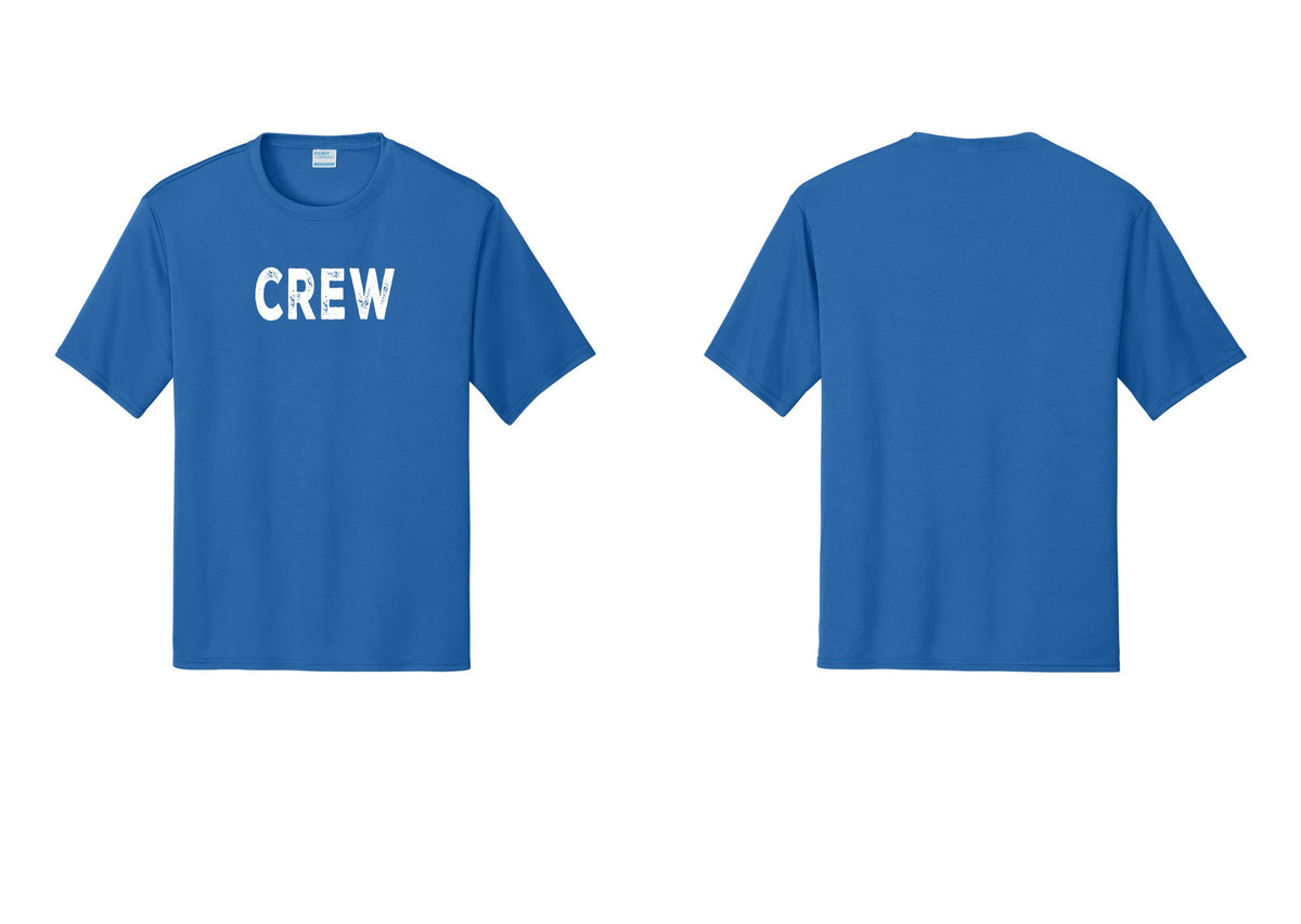 NYC Factory Crew Performance T-Shirt for Event Staff & Production Teams (Rustic) - Front Only - Royal