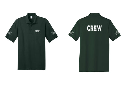 NYC Factory Custom Work Crew Uniform Polo Shirt with Your Logo (Rustic) - Chest + Back + Your Logo Sleeves - Dark Green