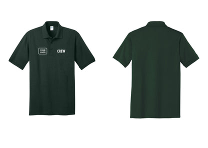 NYC Factory Custom Work Crew Uniform Polo Shirt with Your Logo (Rustic) - CREW + Your Logo - Dark Green