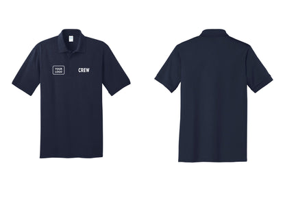 NYC Factory Custom Work Crew Uniform Polo Shirt with Your Logo (Rustic) - CREW + Your Logo - Navy