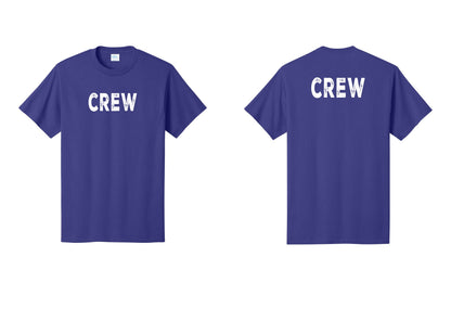 NYC Factory Crew T-Shirt for Event Staff & Production Teams (Rustic) - Front + Back - Purple