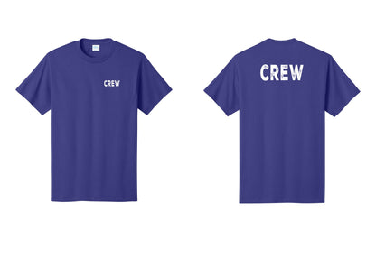 NYC Factory Crew T-Shirt, Rustic Lettering - Chest + Back - Purple