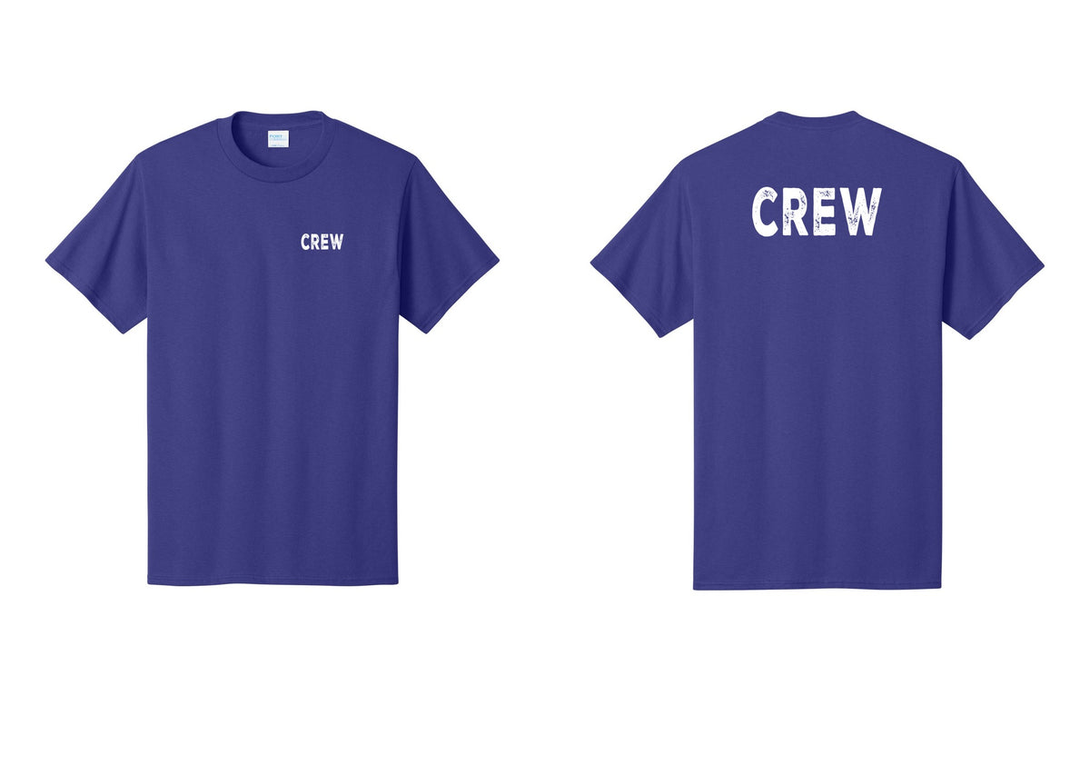 NYC Factory Crew T-Shirt for Event Staff & Production Teams (Rustic) - Chest + Back - Purple