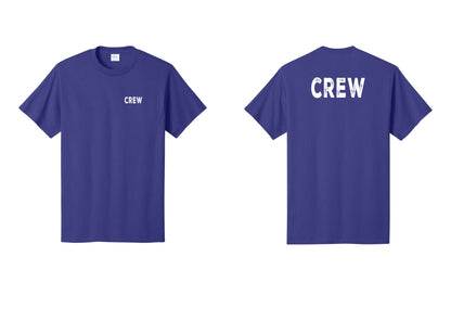 NYC Factory Crew T-Shirt for Event Staff & Production Teams (Rustic) - Chest + Back - Purple