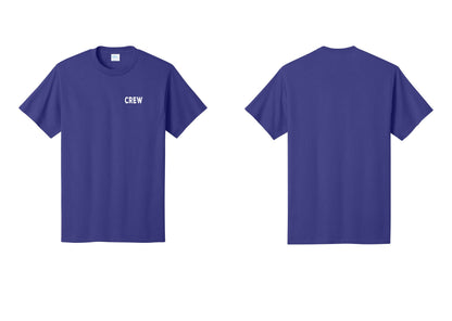 NYC Factory Crew T-Shirt for Event Staff & Production Teams (Rustic) - Chest Only - Purple