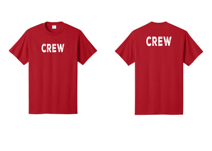 NYC Factory Crew T-Shirt for Event Staff & Production Teams (Rustic) - Front + Back - Red