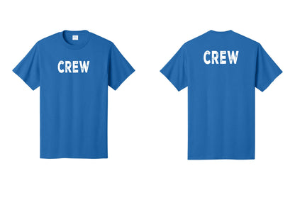 NYC Factory Crew T-Shirt for Event Staff & Production Teams (Rustic) - Front + Back - Royal