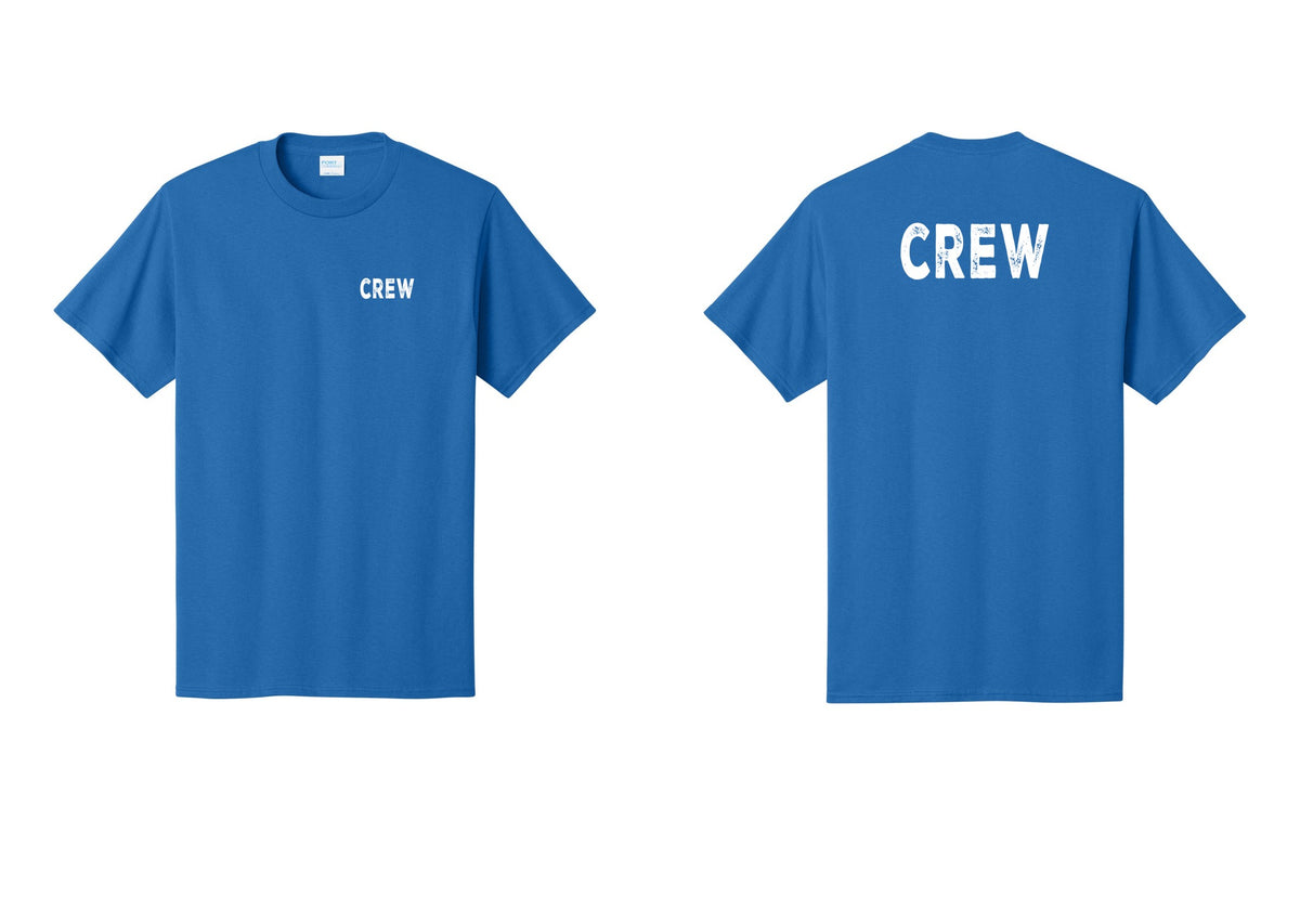 NYC Factory Crew T-Shirt, Rustic Lettering - Chest + Back - Royal