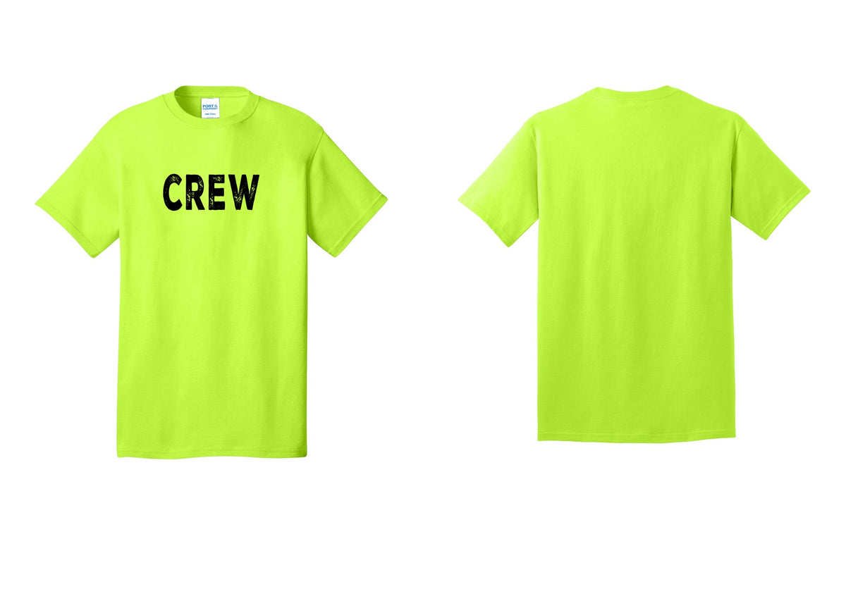 NYC Factory Crew T-Shirt, Rustic Lettering - Front Only - Safety Green
