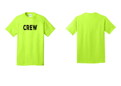 NYC Factory Crew T-Shirt, Rustic Lettering - Front Only - Safety Green