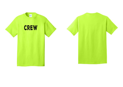 NYC Factory Crew T-Shirt for Event Staff & Production Teams (Rustic) - Front Only - Safety Green