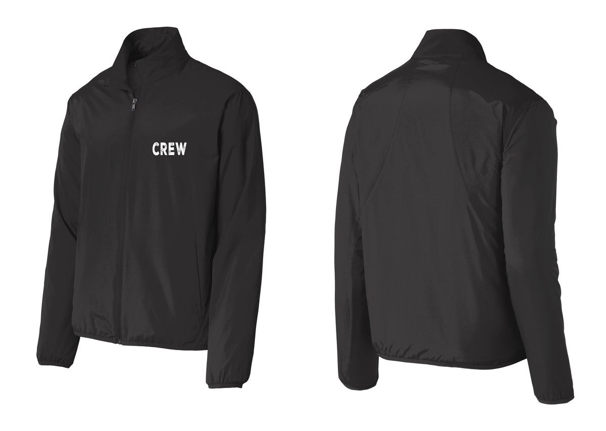 NYC Factory Crew Windbreaker Full-Zip Jacket for Event Staff & Production Teams (Rustic) - Chest Only - Black