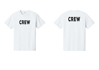 NYC Factory Crew T-Shirt for Event Staff & Production Teams (Rustic) - Front + Back - White
