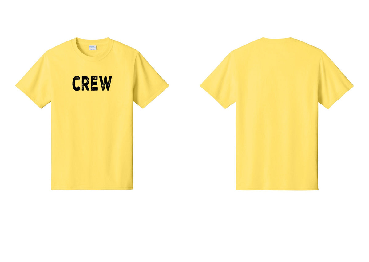 NYC Factory Crew T-Shirt for Event Staff & Production Teams (Rustic) - Front Only - Yellow