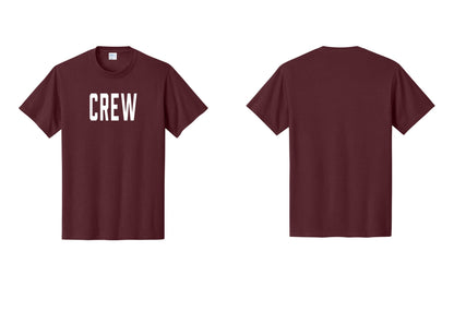 NYC Factory Crew T-Shirt, Condensed Lettering - Front Only - Athletic Maroon