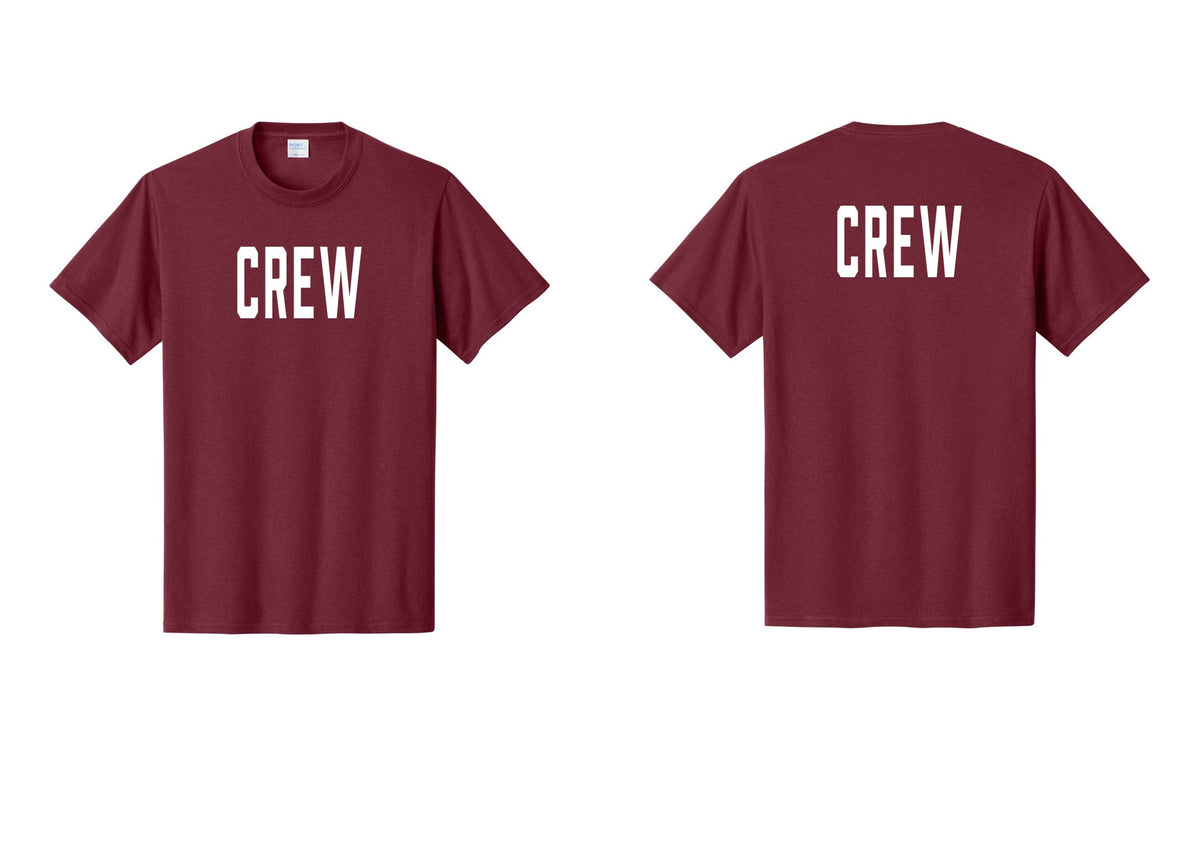 NYC Factory Crew T-Shirt, Condensed Lettering - Front + Back - Cardinal