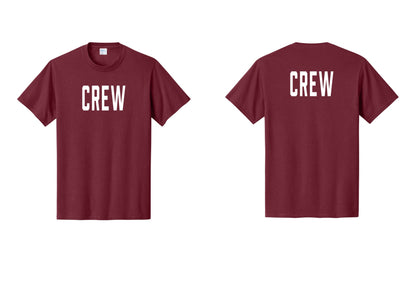 NYC Factory Crew T-Shirt, Condensed Lettering - Front + Back - Cardinal
