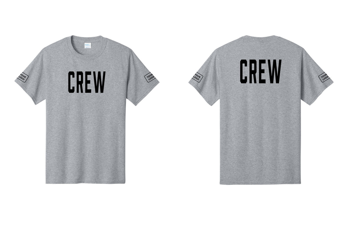 NYC Factory Custom Work Crew Uniform Tee with Your Logo (Classic) - Front + Back + Your Logo Sleeves - Athletic Heather